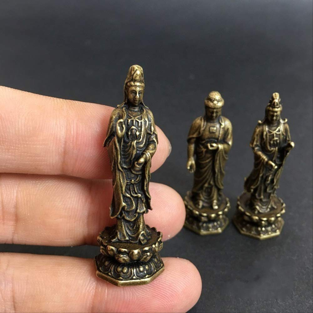 Amazon｜中国の銅が西仏像の三聖人を彫った観音菩薩釈迦牟尼仏